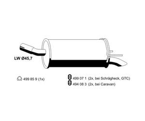 ERNST Silenziatore Per Opel Astra H 1.4 1.6