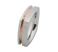 Ernstes Design Anello R175 Vero Oro 585 Brillante 0,02ct Diamante Acciaio Rosso