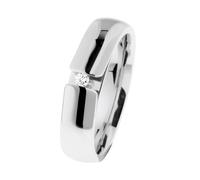 Ernstes Design Anello R513 Acciaio Inox Brillante 0,035 CT Tw / Argento