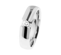 Ernstes Design Anello R517 Acciaio Inox Brillante 0,10 CT Tw / Si Larghezza