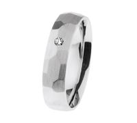Ernstes Design Anello R654 Acciaio Sfaccettato Brillante 0.035 Ct. 5 MM W 48-71