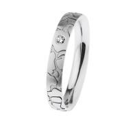 Ernstes Design Anello R663 Acciaio Inciso Brillante 0.035 Ct. 3,5 MM W 48-71