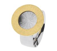 Ernstes Design Anello R795 in acciaio inox placcato oro, 18 mm