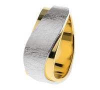 Ernstes Design Anello R797 in acciaio inox placcato oro, 8 mm