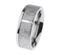 Ernstes Design Anello R800 in acciaio inox graffiato brillante 0,02 ct.
