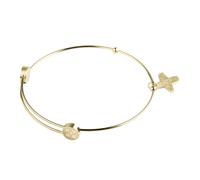 Ernstes Design Bracciale Acciaio Inox A204 Dorato Con Croce Bracciale