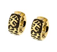 Ernstes Design Orecchini a cerchio E757 in acciaio inox placcato oro 16 mm