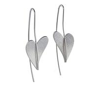 Ernstes Design Orecchini E241 a forma di cuore in acciaio inox opaco, Acciaio inossidabile