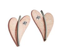Ernstes Design Orecchini E266 Cuore Acciaio Brillante 0.032 Ct. Spina a Bottone