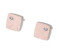 Ernstes Design Orecchini E521 Acciaio Inox Brillante 0,024 Ct. Spina Rosso Oro