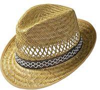 Erntehelper cappello di paglia (protezione solare) donna e uomo cappello da sole in stile trilby cappello in paglia per l'estate in spiaggia o in vacanza diverse misure colore naturale naturale 63