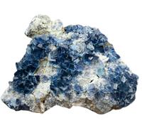ERNZI 778,6 g Wow raro Esemplare di Cristallo di Fluorite cubo Blu Trasparente/Cina