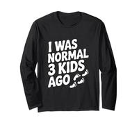Ero Normale 3 Bambini Fa Umorismo genitoriale Divertente Maglia a Manica