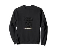 Ero Normale Tre Gatti Fa Funny Pet Lover Felpa, Unisex per Adulti, Nero, XXL