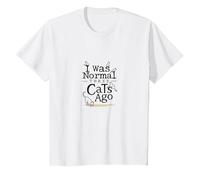 Ero Normale Tre Gatti Fa Funny Pet Lover Maglietta, Bambini, Bianco, 4 Anni