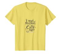 Ero Normale Tre Gatti Fa Funny Pet Lover Maglietta, Bambini, Limone, 8 Anni