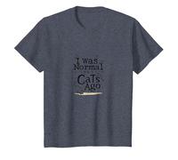 Ero Normale Tre Gatti Fa Funny Pet Lover Maglietta, Bambini, Pervinca, 10 Anni