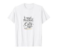 Ero Normale Tre Gatti Fa Funny Pet Lover Maglietta, Uomo, Bianco, S
