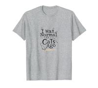 Ero Normale Tre Gatti Fa Funny Pet Lover Maglietta, Uomo, Grigio Melange, XXL