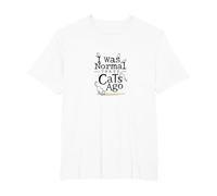 Ero Normale Tre Gatti Fa Funny Pet Lover Maglietta, Uomo Taglie Grandi, Bianco, 3X Tall