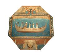 Eroe Della Cultura Dell'Antico Egitto Ombrello Pieghevole Automatico Ombrelli Antivento Protezione UV da Viaggio per Bambini Ragazzi Ragazze