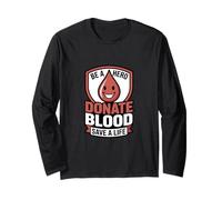 Eroe Dona Sangue Save A Life Donatore Sostegno Maglia a Manica
