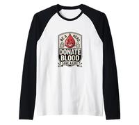 Eroe Dona Sangue Save A Life Donatore Sostegno Maglia con Maniche Raglan