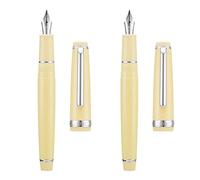 erofa Jinhao 82 penne stilografiche in resina Iridium pennino extra fine e fine con convertitore, giallo con clip argento set di 2 penne stilografiche