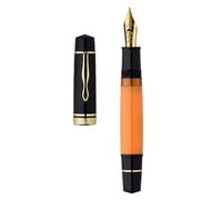erofa Majohn P139 Piston Fountain Pen Flex Nib with Box, Orange Black Acrylic Flexible Writing Pen Set