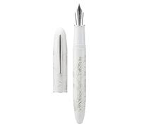 erofaHongdian N23 White Rabbit Stilografica,Iridium Extra Fine Pennino Argento Fine,Nuovo Anno Lucky Rabbit Carving Design Liscio Penna Scrittura con Convertitore e Scatola di Metallo