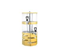 erogatore acqua Dispenser for bevande da 4 litri for feste Contenitore for bevande in plastica con supporto for succo di limonata trasparente con rubinetto bevande tanica(Gold,2F)