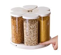 Erogatore Alimentare Girevole - Distributore Rotante Per Alimenti E Portariso,Organizzatore 6 Scomparti per Farina Zucchero Legumi Caramelle Snack Dispensa Cucina
