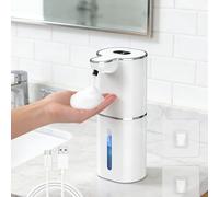 Erogatore di sapone automatico Etopgo 380 ml dispenser di sapone elettrico in schiuma da montaggio a parete, ricaricabile USB senza touch, IPX5, impermeabile per bagno, cucina, ufficio