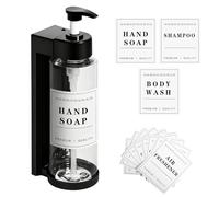 Erogatore Sapone Liquido da Parete, Dispenser Shampoo e Bagnoschiuma, 500ML Dispenser Sapone Doccia, Porta Sapone Liquidi Ricaricabile per Lozioni, Gel Doccia Shampoo e Balsami (500ml Trasparente)