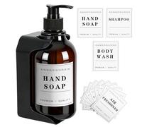 Erogatore Sapone Liquido da Parete, Dispenser Shampoo e Bagnoschiuma, 500ML Dispenser Sapone Doccia, Porta Sapone Liquidi Ricaricabile per Lozioni, Gel Doccia Shampoo e Balsami (NEW 500ml Ambrato)