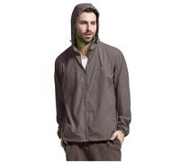 Eroi per quattro stagioni, tinta unita, riutilizzabile, leggero, antivento, con abbigliamento antipioggia per esterni, viaggi, escursioni, ciclismo, uomo, blu scuro, grigio., 3XL