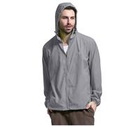 Eroi per quattro stagioni, tinta unita, riutilizzabile, leggero, antivento, con abbigliamento antipioggia per esterni, viaggi, escursioni, ciclismo, uomo, blu scuro, argento, S