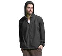 Eroi per quattro stagioni, tinta unita, riutilizzabile, leggero, antivento, con abbigliamento antipioggia per esterni, viaggi, escursioni, ciclismo, uomo, blu scuro, Nero , XXL