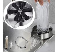 Eroshoo Lavabicchieri Lavandino, Lavello da Cucina Sciacquatrice, Lavabicchieri da bar, Lava Bicchieri Lavandino Accessori per la Cucina, Bar, Ristorante e Caffè, Bottle Washer,Argento