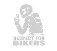EROSPA® - Adesivo per auto e moto - Respect for Bikers - Adesivo per auto (argento)