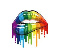 EROSPA® Arco per tatuaggi temporaneo - Arcobaleno bocca/labbra - Pride Gay Lesbian LGBT - 6 x 6 cm