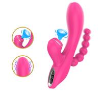 Erospace G-Spot Vibrator with Sucking & Anal Beads Sweet Play A3 Pink