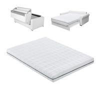 EROSS CONFORT Colchon 120 x 200 per Divano Letto Sistema Italiano. Foderabile, Lavabile, Traspirante, Ipoallergenico. Rigidità Media Superiore Colore Bianco