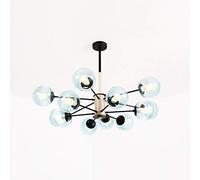 Erqi Lampada industriale SCOPING AFFITO IN LEGNO SOGGIORI SOGNO SATELITE DURANTE LAMPAGGIO Black White Lampada Blaccia di vetro, lampadario per sala da pranzo, moderno soffitto della camera da