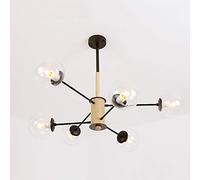Erqi Lampada industriale SCOPING AFFITO IN LEGNO SOGGIORI SOGNO SATELITE DURANTE LAMPAGGIO Black White Lampada Blaccia di vetro, lampadario per sala da pranzo, moderno soffitto della camera da