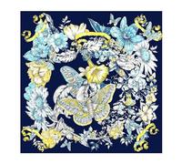 ERQIAO 130cm Sciarpa di Seta Donna Testa di Cavallo Stampa Stola Sciarpe Quadrate Avvolgenti Grande Bandana Foulard Hijabs Seta Femminile, Cachi scuro, 130X130CM