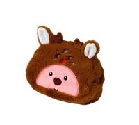 ERQIAO Astuccio in peluche Kawaii di grande capacità astuccio per penne rosa borsa per trucchi per ragazze scuola ufficio organizer forniture cancelleria, Marrone, Taglia unica