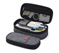 ERQIAO Astuccio per matite di grande capacità, per ragazze, ufficio, studenti, cancelleria, organizer per la scuola, Nero , Taglia unica