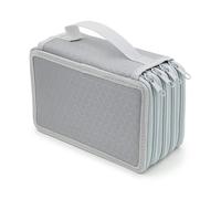 ERQIAO Astuccio portamatite grande capacità 72 fori 4 livelli borsa per matite pittura supporto per riporre oggetti con cerniera liscia forniture scolastiche cancelleria grigio 72 fori taglia unica,