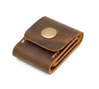 ERQIAO Custodia in pelle PU per plettri per chitarra, organizer per plettri lisci e resistenti, di grande capacità, borsa porta plettri per chitarra, Marrone, Taglia unica